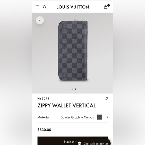 Authentic Louis Vuitton Zippy Wallet - Damier Graphite Canvas - Picture 2 of 6